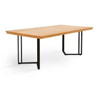 Mesa Michigan 180cm Estilo Contemporâneo Com Pés De Madeira Imbuia Base Preta - 4