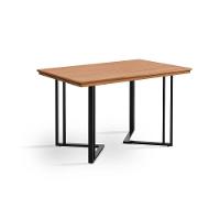 Mesa De Jantar Michigan 120cm Em Madeira Maciça Castanho Base Preta - 4