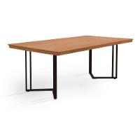 Mesa De Jantar Michigan 180cm Em Madeira Maciça Castanho Base Preta - 4