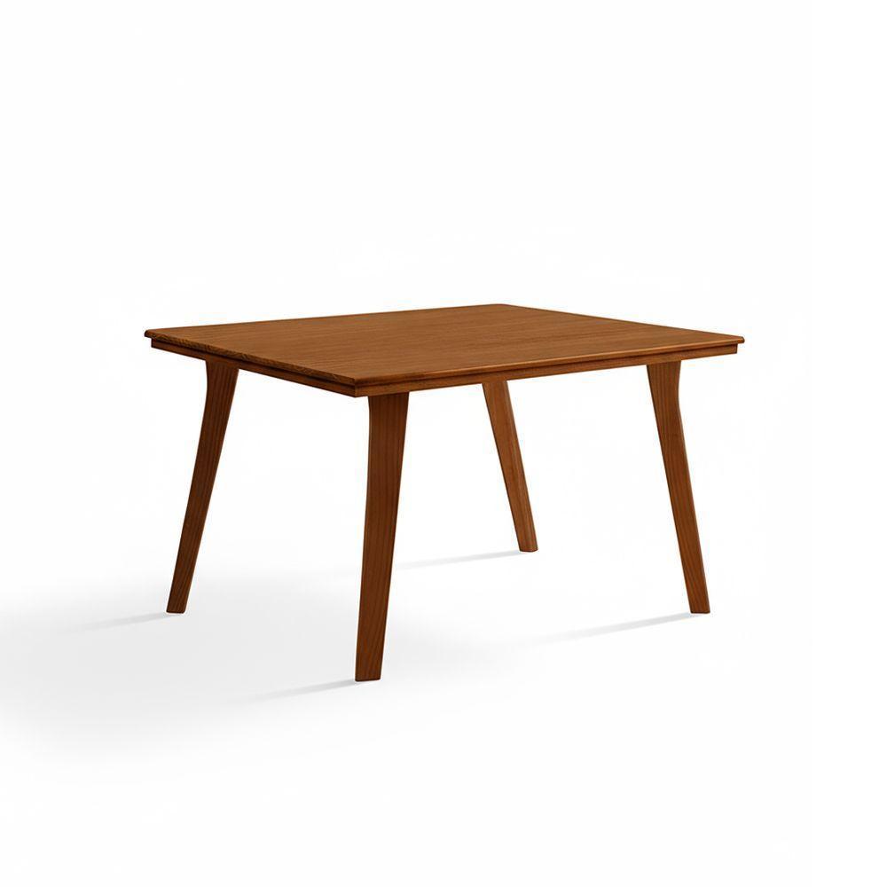 Mesa De Jantar Em Madeira Maciça Millena 80x80 Robusta Castanho - 4