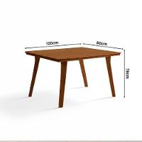 Mesa De Jantar Em Madeira Maciça Millena 80x80 Robusta Castanho - 3