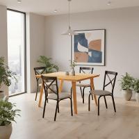 Mesa De Jantar Millena 80x80 Em Madeira Maciça Estilo Contemporâneo Imbuia - 1