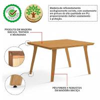 Mesa De Jantar Millena 80x80 Em Madeira Maciça Estilo Contemporâneo Imbuia - 2