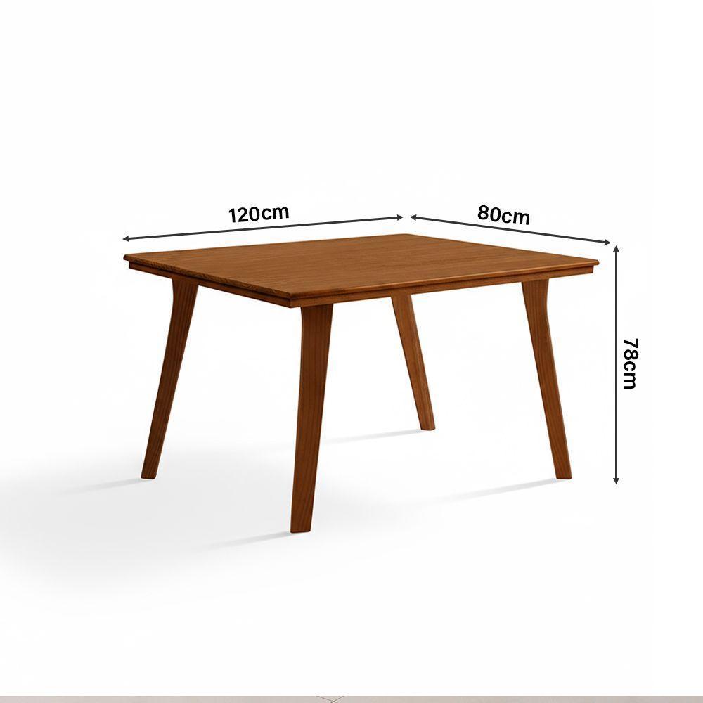 Mesa De Jantar Em Madeira Maciça Millena 120cm Robusta Castanho - 3