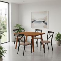 Mesa De Jantar Em Madeira Maciça Millena 120cm Robusta Castanho - 1