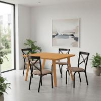 Mesa De Jantar Millena 120cm Em Madeira Maciça Estilo Contemporâneo Imbuia - 1