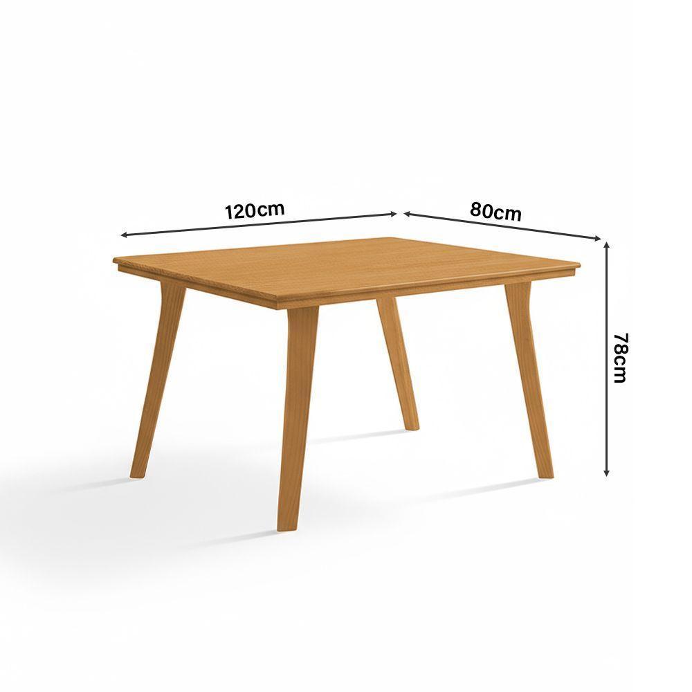 Mesa De Jantar Em Madeira Maciça Millena 120cm Robusta Imbuia - 3