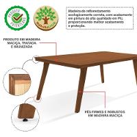 Mesa De Jantar Em Madeira Maciça Millena 160cm Robusta Castanho - 2