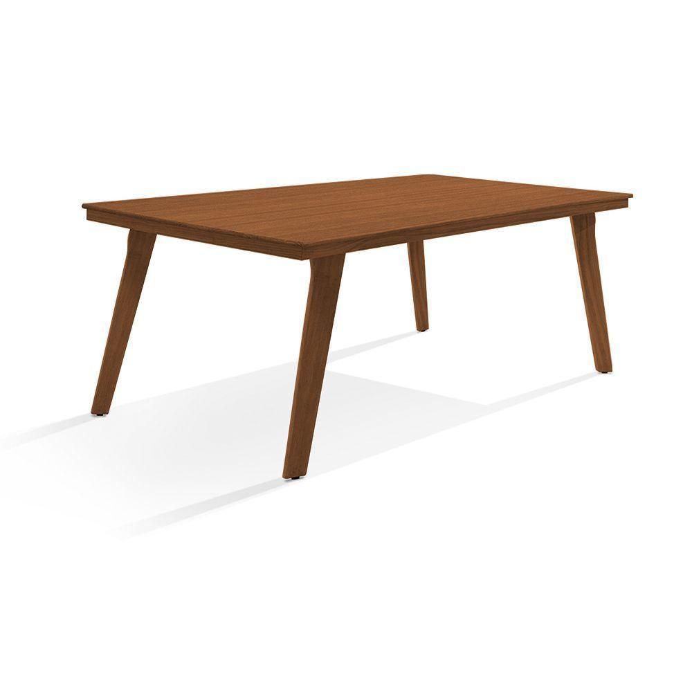 Mesa De Jantar Millena 160cm Em Madeira Maciça Estilo Contemporâneo Castanho - 4