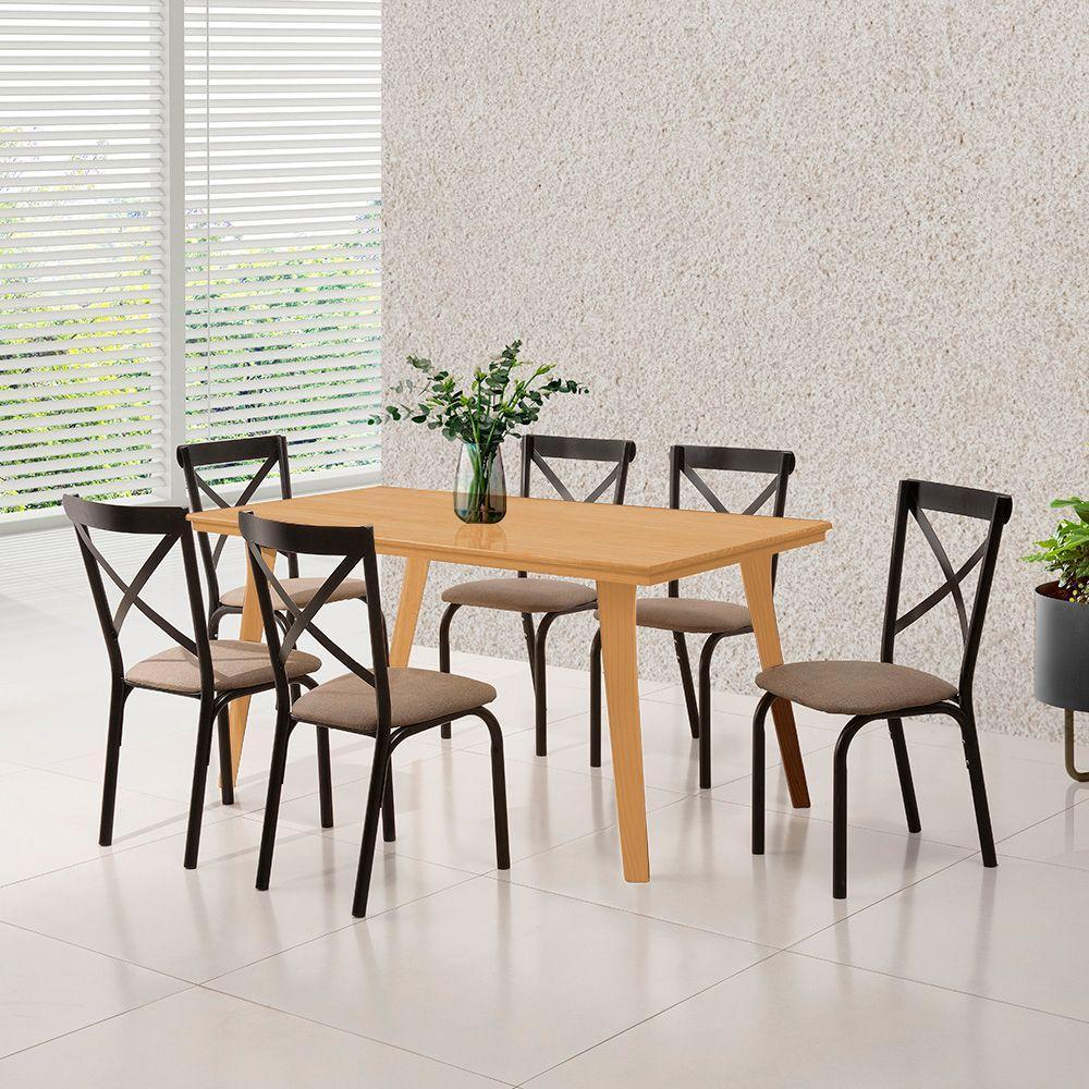 Mesa De Jantar Millena 160cm Em Madeira Maciça Estilo Contemporâneo Imbuia - 1