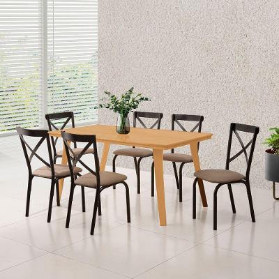 Mesa De Jantar Millena 160cm Em Madeira Maciça Estilo Contemporâneo Imbuia