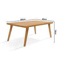 Mesa De Jantar Millena 180cm Em Madeira Maciça Estilo Contemporâneo Imbuia - 3