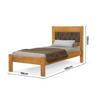 Cama De Solteiro Viena Cabeceira Captonê Veludo Marrom Madeira Imbuia - 4
