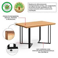 Mesa Michigan 120cm Estilo Contemporâneo Com Pés De Madeira Imbuia Base Preta - 2