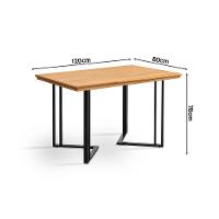 Mesa Michigan 120cm Estilo Contemporâneo Com Pés De Madeira Imbuia Base Preta - 3