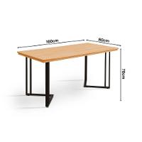 Mesa Michigan 160cm Estilo Contemporâneo Com Pés De Madeira Imbuia Base Preta - 3