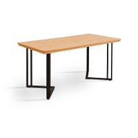 Mesa Michigan 160cm Estilo Contemporâneo Com Pés De Madeira Imbuia Base Preta - 4