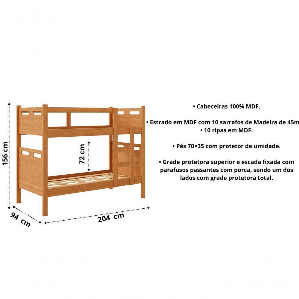 Beliche Jaspe Com 2 Colchões - Conforto E Estrutura Reforçada Nature - 4