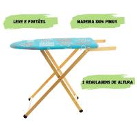 Mesa Tábua De Passar Roupas Madeira Tecido Térmico Com Tomada - 4