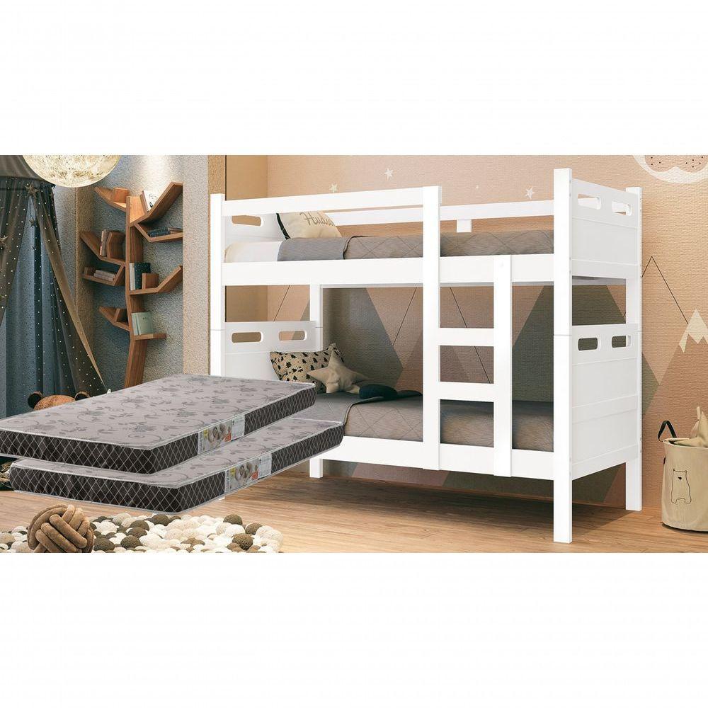 Beliche Seguro - Suporta 100kg/cama Com 2 Colchões D20 Branco - 1