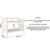 Beliche Seguro - Suporta 100kg/cama Com 2 Colchões D20 Branco