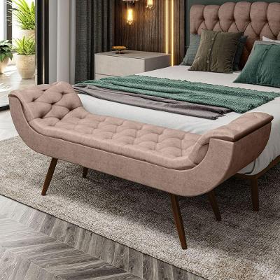 Recamier Puff Estofado King 195 Cm Drusa Veludo Rose