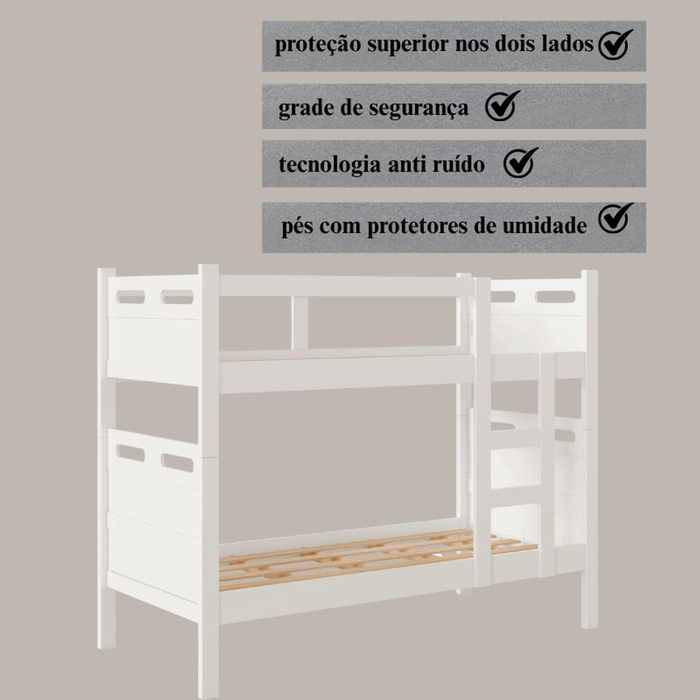 Beliche Com 2 Colchões D33 Premium – Conforto E Segurança Branco - 3