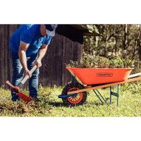 Carrinho De Mão Tramontina Caçamba Extrafunda Metálica Laranja 80 L Braço Madeira Pneu Maciço Tramontina - 3