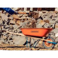 Carrinho De Mão Tramontina Caçamba Extrafunda Metálica Laranja 80 L Braço Madeira Pneu Maciço Tramontina - 5