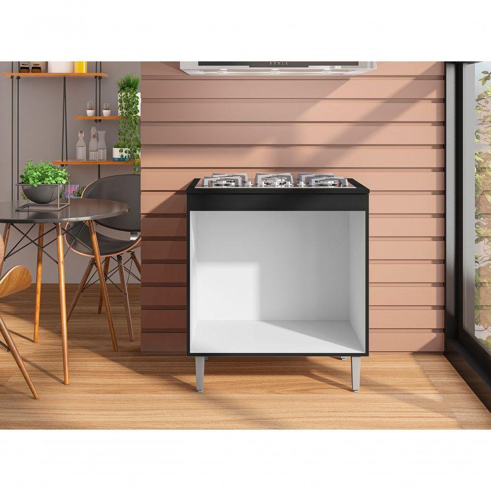 Balcão Armário Cooktop Andréia 79cm 4 Ou 5 Bocas 2 Portas - 2