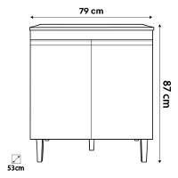 Balcão Armário Cooktop Andréia 79cm 4 Ou 5 Bocas 2 Portas - 4