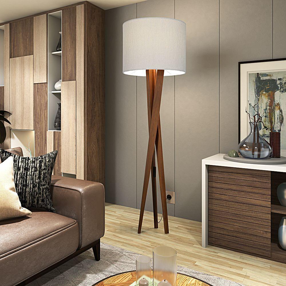 Luminária Abajur Tripé De Chão Paris Retrô Moderna Bivolt Gelo - 1