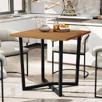 Mesa De Jantar 80x80 4 Lugares Valence Industrial Pés Em Aço Preto/nature - 1