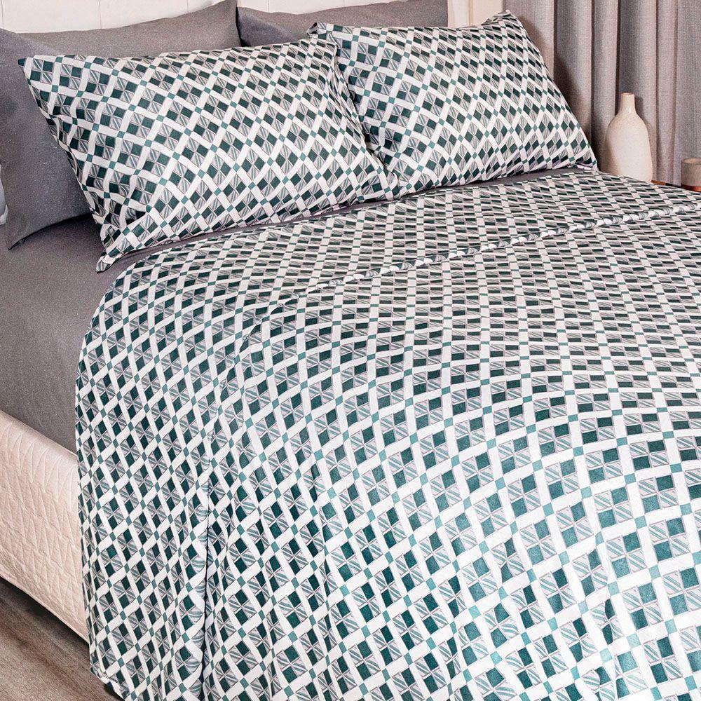 Jogo De Cama Duplo Casal 4 Peças 140 Fios 250x220cm Cael Realce Premium - Sultan - 3