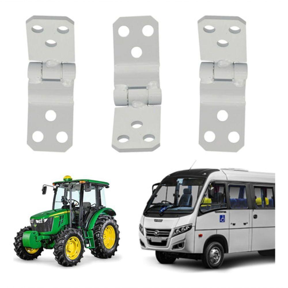 Kit 3 Dobradiças P/ Porta Ferro Agrícola ônibus Uso Geral - Un / 3 [f103] - 1