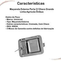 Maçaneta Externa Porta C/ Chave Grande Linha Agrícola ônibus [f103] - 3