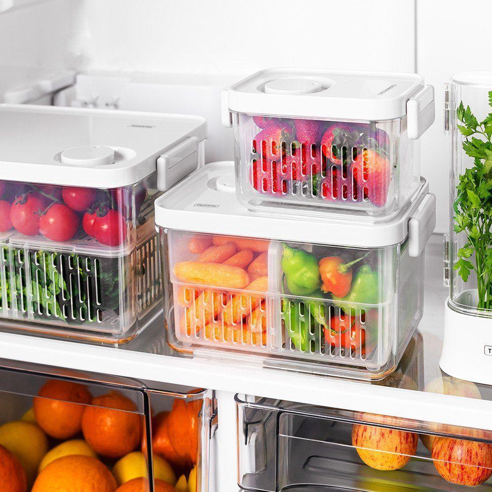 Pote Organizador De Geladeira Tramontina Organizzare 61820090 Com Tampa 900ml Transparente - 8