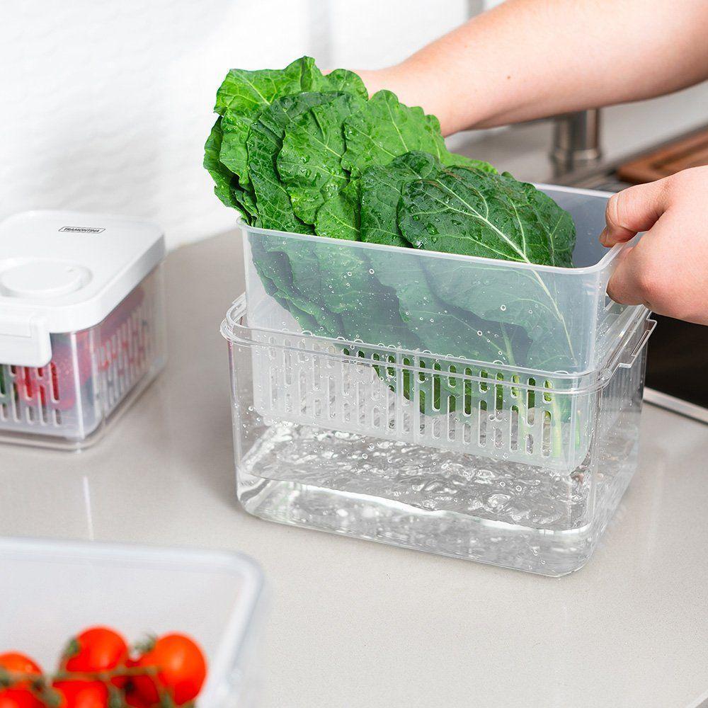 Pote Organizador De Geladeira Tramontina Organizzare 61820620 Com Tampa 6,2l Transparente - 2