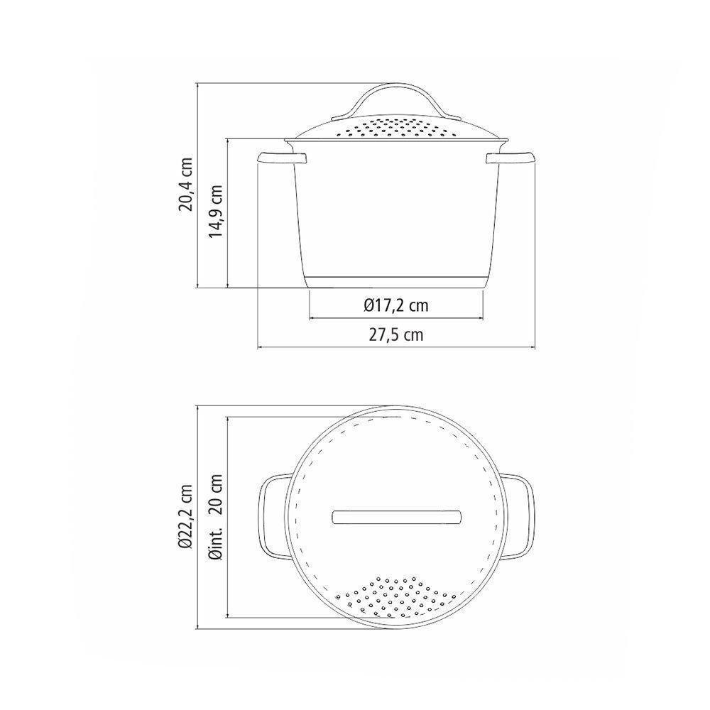 Espagueteira Fundo Triplo Tramontina Allegra 62667203 Inox - 5