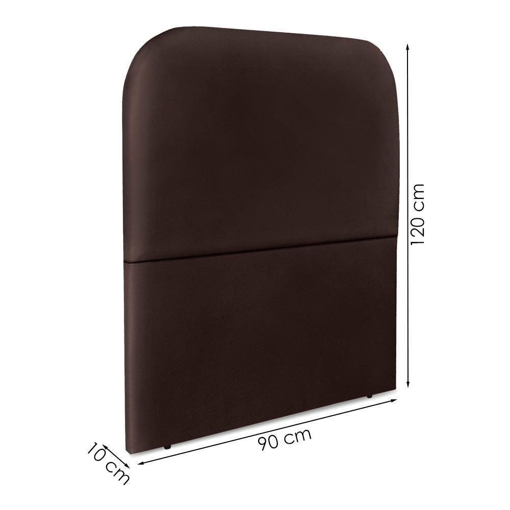 Cabeceira Solteiro 90 Cm Com Frame Alana Corino Marrom Artte Marrom - 3