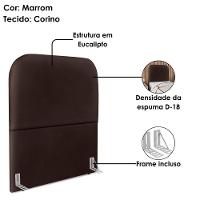 Cabeceira Solteiro 90 Cm Com Frame Alana Corino Marrom Artte Marrom