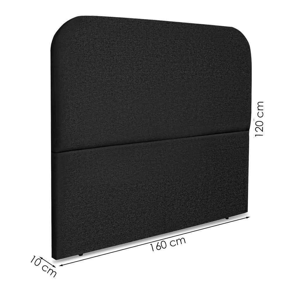 Cabeceira Queen 160 Cm Com Frame Alana Linho Preto Artte Preto - 3