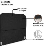 Cabeceira Queen 160 Cm Com Frame Alana Linho Preto Artte Preto - 5