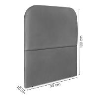 Cabeceira Solteiro 90 Cm Com Frame Alana Corino Cinza Artte Cinza - 3