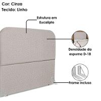 Cabeceira Queen 160 Cm Com Frame Alana Linho Cinza Artte Cinza - 2
