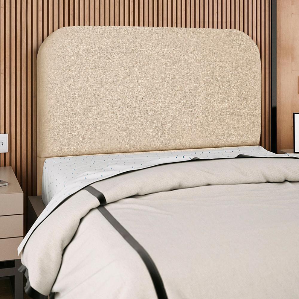 Cabeceira Queen 160 Cm Com Frame Alana Linho Bege Artte Bege - 2