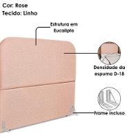 Cabeceira Queen 160 Cm Com Frame Alana Linho Rose Artte Rose - 3