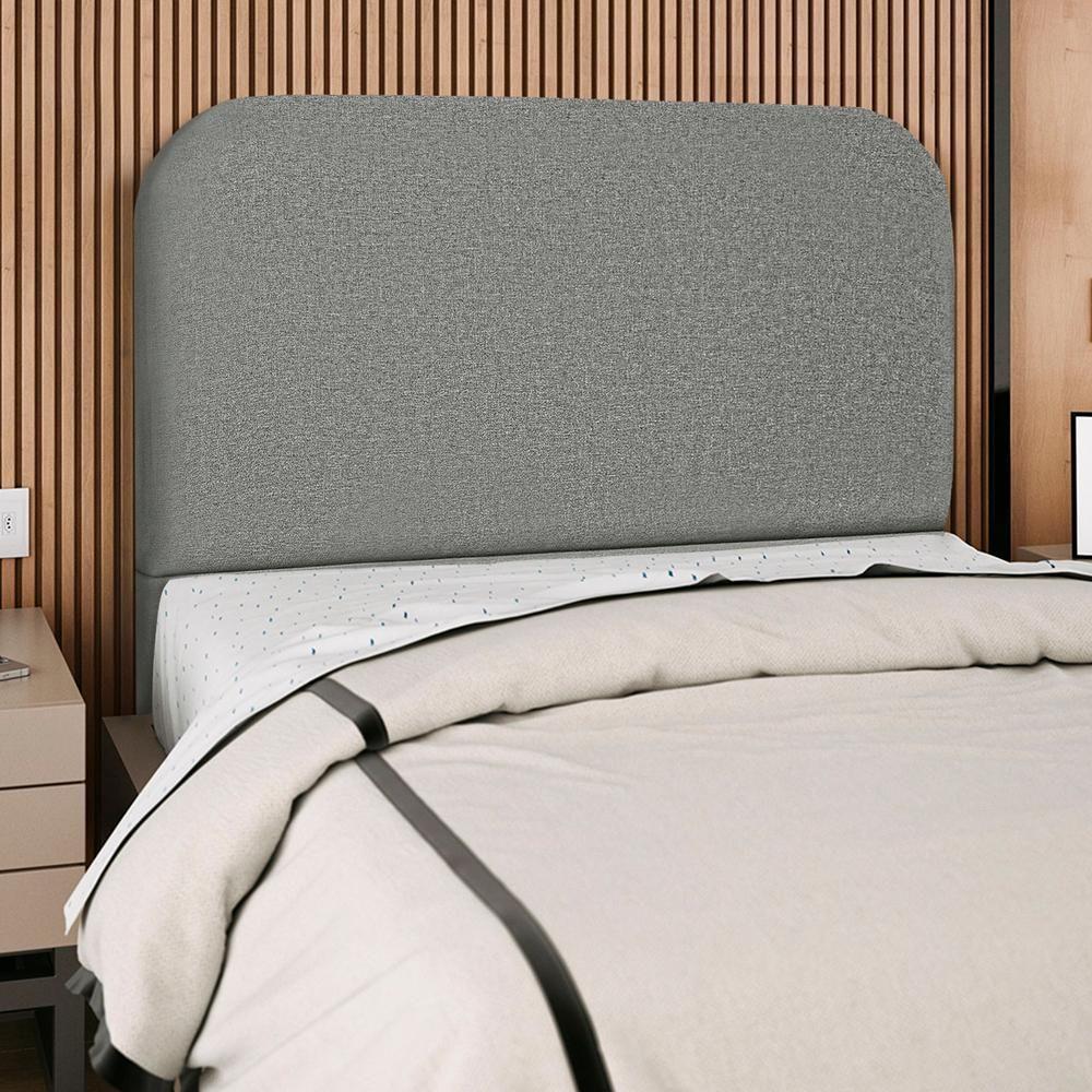 Cabeceira Queen 160 Cm Com Frame Alana Linho Cinza Escuro Artte Cinza Escuro - 2