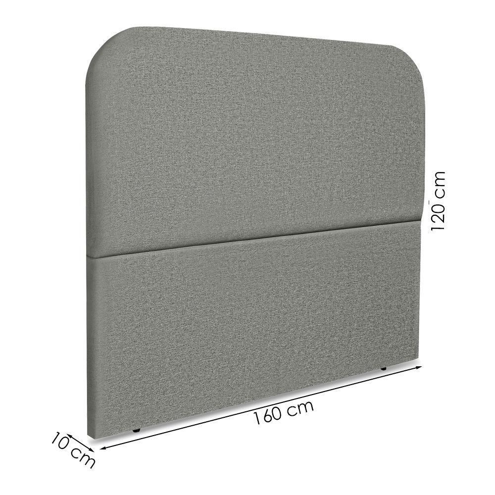 Cabeceira Queen 160 Cm Com Frame Alana Linho Cinza Escuro Artte Cinza Escuro - 3