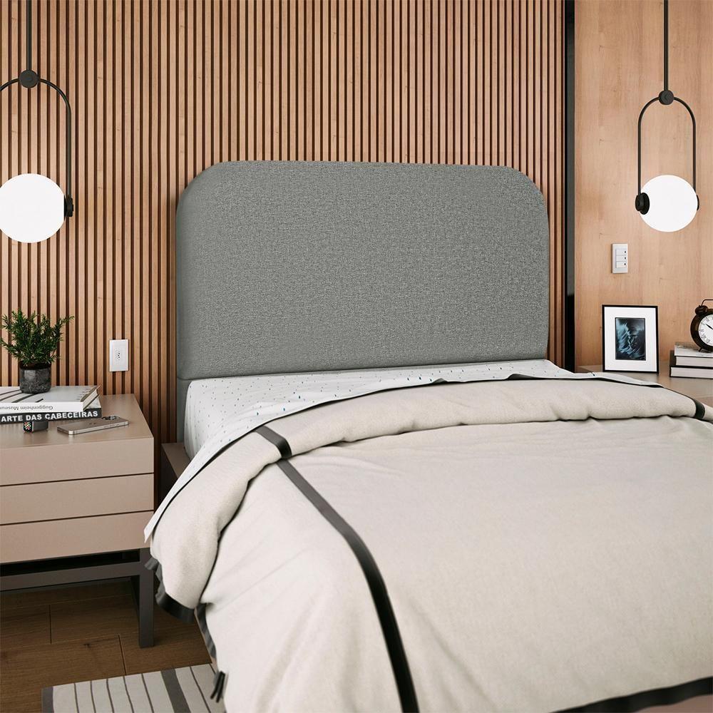 Cabeceira Queen 160 Cm Com Frame Alana Linho Cinza Escuro Artte Cinza Escuro - 9
